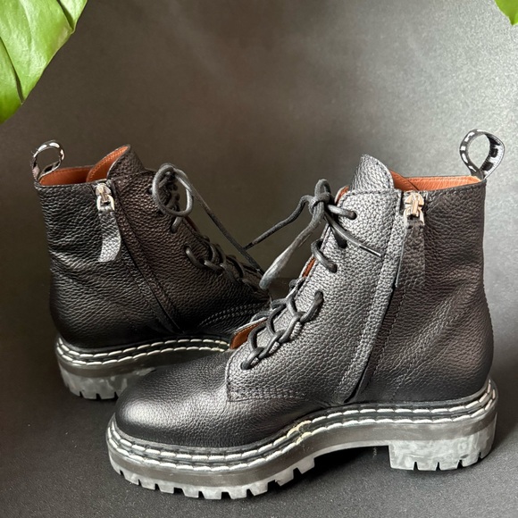 Worn once! Proenza Schouler Black Calf Leather Combat Laceup Boots EU 38 / US 8 - Picture 8 of 13